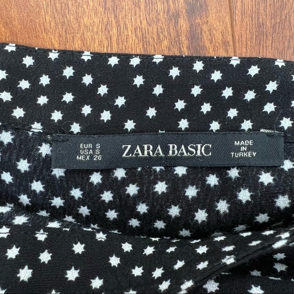 ❌Zara High Rise Waisted Printed Skort Skirt Black Size S - Picture 7 of 7